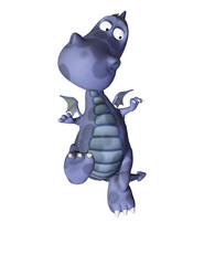 blue baby dragon scared jump