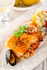fish lasagne- lasagne di pesce