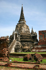 Fototapeta na wymiar Ruins in the ancient city of Ayutthaya, Thailand.