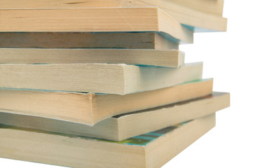 pile of old books isolated