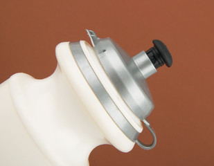 white plastic bike bottle isolated