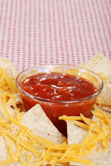 salsa nachos and cheese