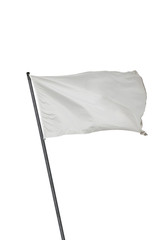 White flag isolated - obrazy, fototapety, plakaty