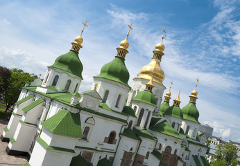 Gold domes of Saint Sophia Cathedral in Kyiv