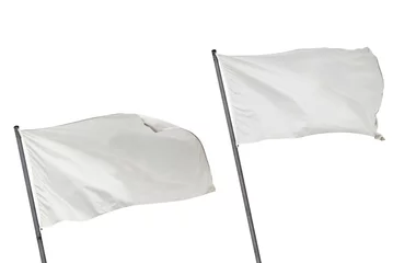 Fotobehang White flags isolated horizontal © Alfonsodetomas
