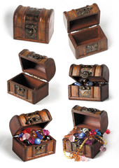 Set of treasure chests