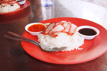 Chinese street food, Char siew rice