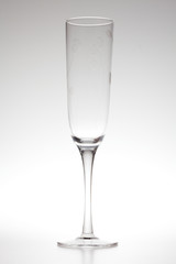 wine glass standing at  gray background
