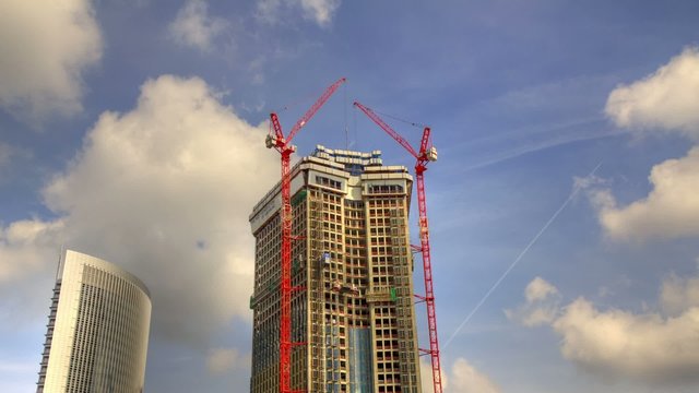 Baustelle am Hochhaus Timelapse