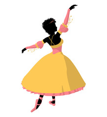 African American Ballerina Illustration Silhouette © Kathy Gold