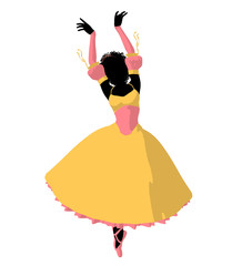 African American Ballerina Illustration Silhouette © Kathy Gold