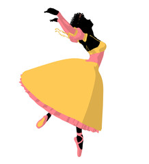 African American Ballerina Illustration Silhouette © Kathy Gold