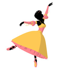 African American Ballerina Illustration Silhouette © Kathy Gold