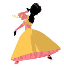 African American Ballerina Illustration Silhouette © Kathy Gold