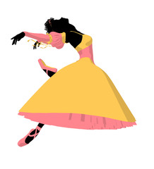 African American Ballerina Illustration Silhouette © Kathy Gold