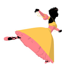 African American Ballerina Illustration Silhouette © Kathy Gold