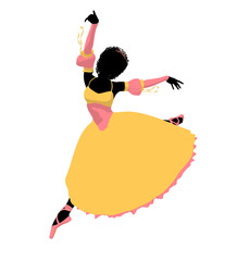 African American Ballerina Illustration Silhouette © Kathy Gold