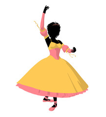 African American Ballerina Illustration Silhouette © Kathy Gold