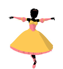 African American Ballerina Illustration Silhouette © Kathy Gold