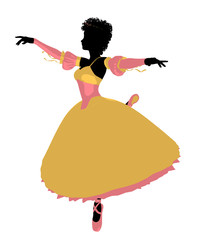 African American Ballerina Illustration Silhouette © Kathy Gold