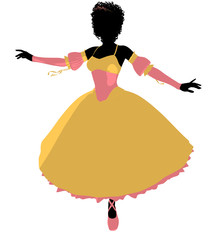 African American Ballerina Illustration Silhouette © Kathy Gold