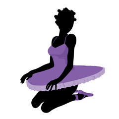 African American Ballerina Illustration Silhouette © Kathy Gold