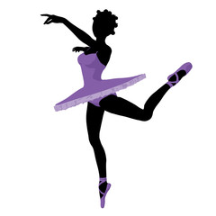 African American Ballerina Illustration Silhouette © Kathy Gold
