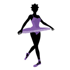 African American Ballerina Illustration Silhouette © Kathy Gold