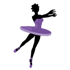 African American Ballerina Illustration Silhouette © Kathy Gold