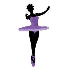 African American Ballerina Illustration Silhouette © Kathy Gold