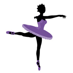 African American Ballerina Illustration Silhouette © Kathy Gold