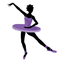 African American Ballerina Illustration Silhouette © Kathy Gold