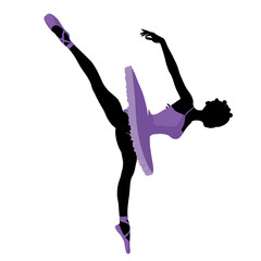 African American Ballerina Illustration Silhouette © Kathy Gold