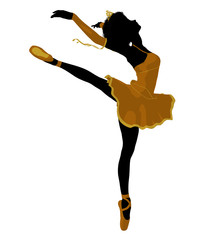 African American Ballerina Illustration Silhouette © Kathy Gold