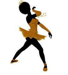 African American Ballerina Illustration Silhouette © Kathy Gold