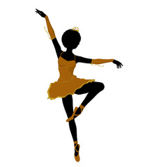 African American Ballerina Illustration Silhouette © Kathy Gold