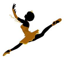 African American Ballerina Illustration Silhouette © Kathy Gold