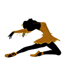 African American Ballerina Illustration Silhouette © Kathy Gold