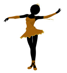 African American Ballerina Illustration Silhouette © Kathy Gold