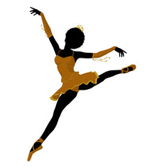 African American Ballerina Illustration Silhouette © Kathy Gold