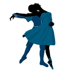 African American Ballet Couple Illustration Silhouette © Kathy Gold