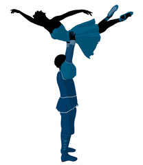 African American Ballet Couple Illustration Silhouette © Kathy Gold
