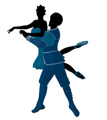 African American Ballet Couple Illustration Silhouette © Kathy Gold