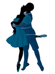 African American Ballet Couple Illustration Silhouette © Kathy Gold