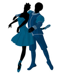African American Ballet Couple Illustration Silhouette © Kathy Gold