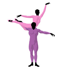 Ballet Couple Illustration Silhouette © Kathy Gold