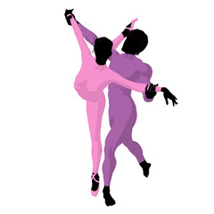 Ballet Couple Illustration Silhouette © Kathy Gold