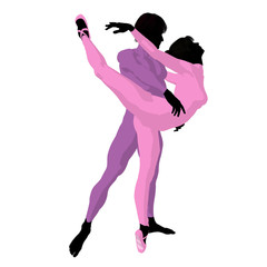 Ballet Couple Illustration Silhouette © Kathy Gold