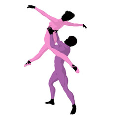 Fototapeta na wymiar Ballet Couple Illustration Silhouette