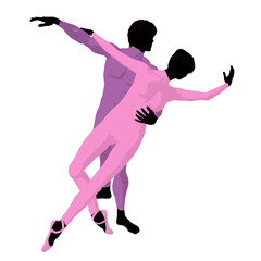 Ballet Couple Illustration Silhouette © Kathy Gold